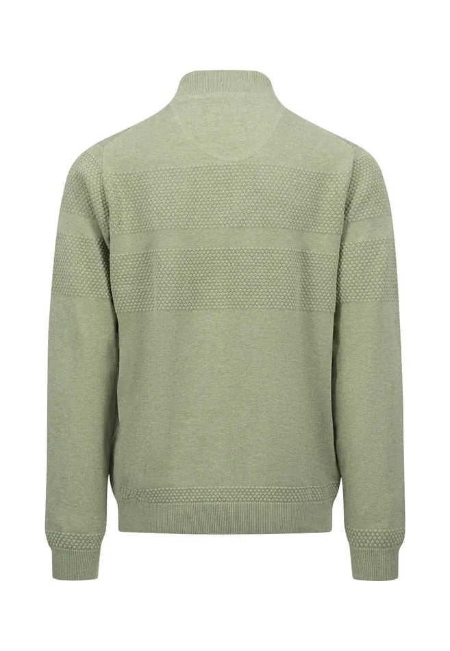 FYNCHHATTON Parting Jacket Made Of Cotton With Zipper Light Khakinavy Men Sweater