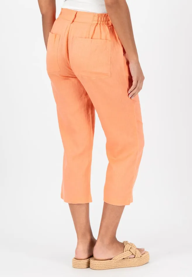 FYNCHHATTON Soft 78 Pants Made Of Linen Whitereed Greensafari Beigeblackbright Apricot Women Pants