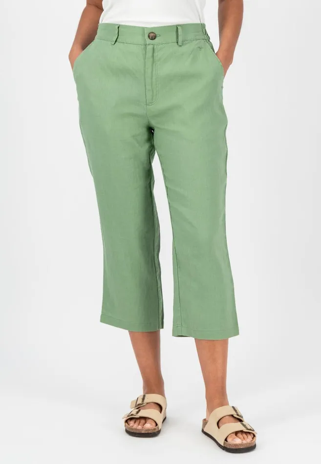 FYNCHHATTON Soft 78 Pants Made Of Linen Whitereed Greensafari Beigeblackbright Apricot Women Pants