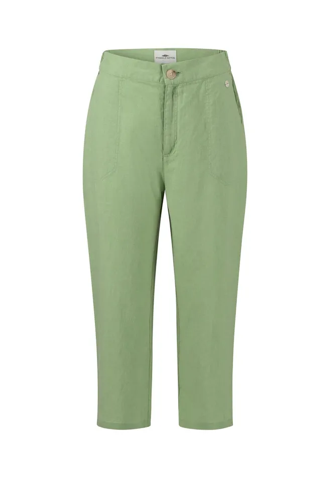 FYNCHHATTON Soft 78 Pants Made Of Linen Whitereed Greensafari Beigeblackbright Apricot Women Pants