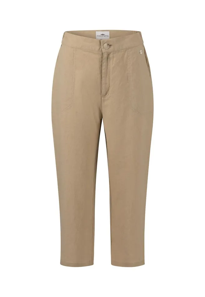 FYNCHHATTON Soft 78 Pants Made Of Linen Whitereed Greensafari Beigeblackbright Apricot Women Pants
