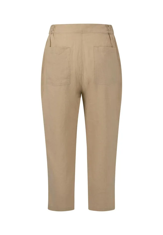 FYNCHHATTON Soft 78 Pants Made Of Linen Whitereed Greensafari Beigeblackbright Apricot Women Pants