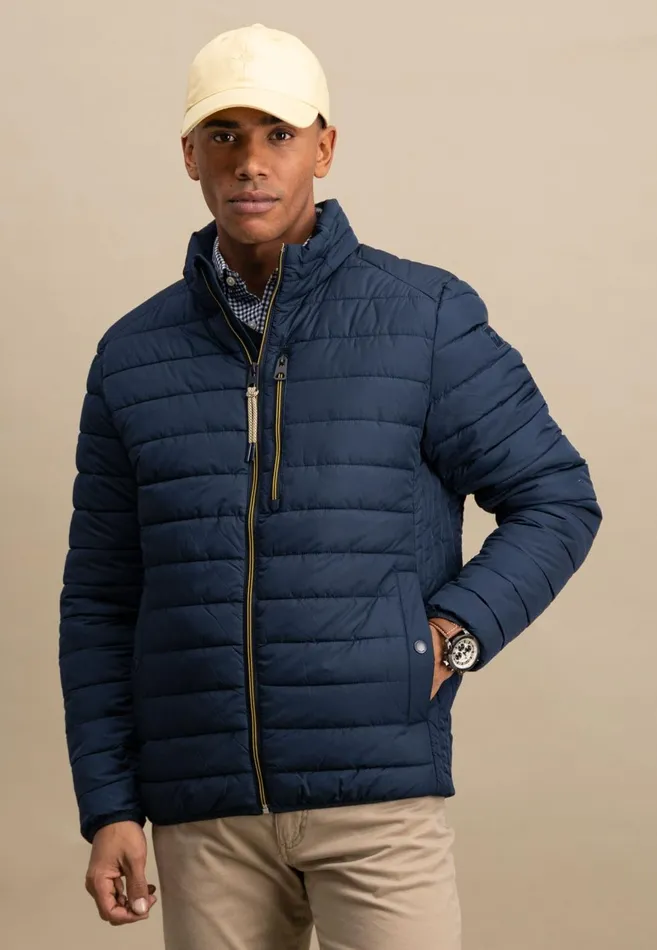 FYNCHHATTON Stepp Jacket Casual Fit With Breast Pocket Dark Navystrong Blue Men Jackets and Coats