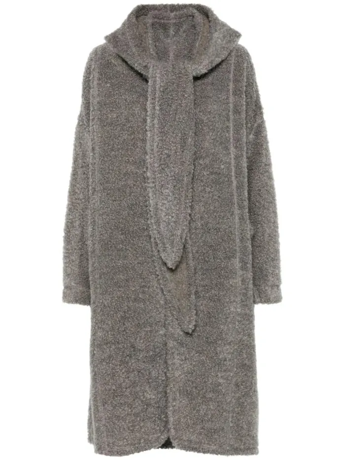 Henrik Vibskov Boutique Raw Wool Loop Yarn Coat 8211 Charcoal Black Women Jackets and Coats