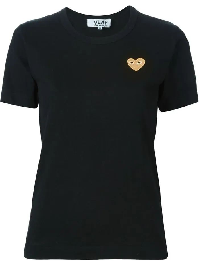 Henrik Vibskov Boutique Women039s Short Sleeve Tee Gold Heart 8211 Black Women Tops Henrik Vibskov Boutique Women039s Short Sleeve Tee Gold Heart 8211 Black Women Tops