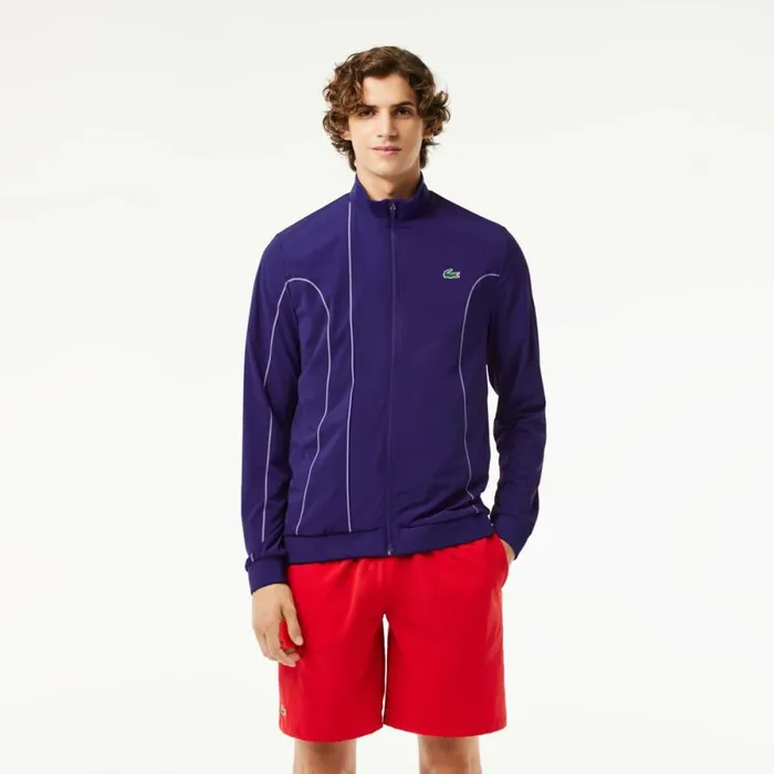 Jackets and Coats Men Lacoste Men039s SPORT X Novak Djokovic Ceremony Jacket Purple 5gm