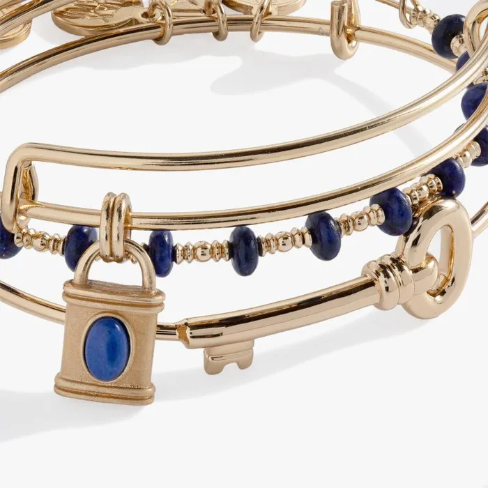 Jewelry Sets Women Alex And Ani Lock And Key Bangle Set Of 3 Gold