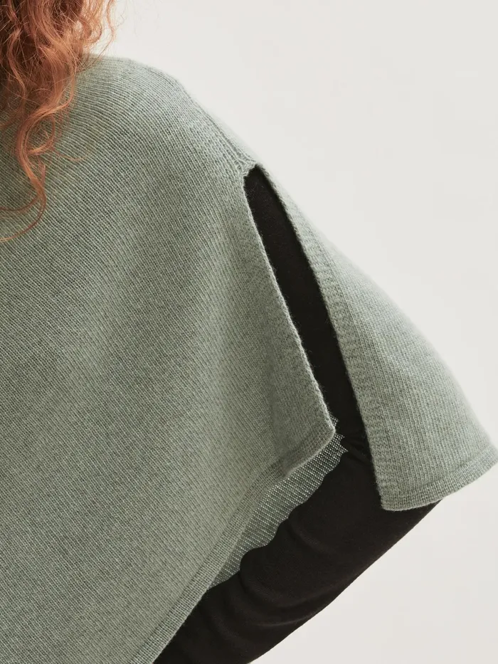 Jigsaw Knitwear and Cashmere Women Open Poncho Wool Cashmere Green