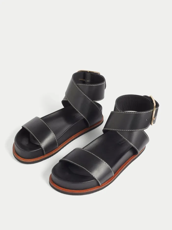 Jigsaw Shoes and Sandals Women Crowle Leather Footbed Sandal Black
