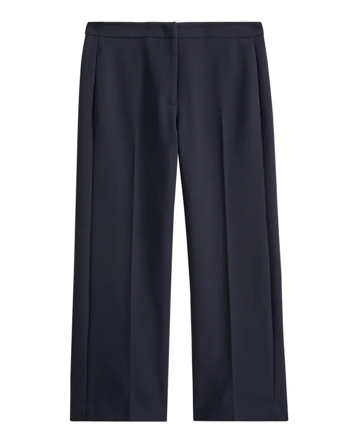Jigsaw Trousers Women Modern Crepe Crop Straight Trouser Blue