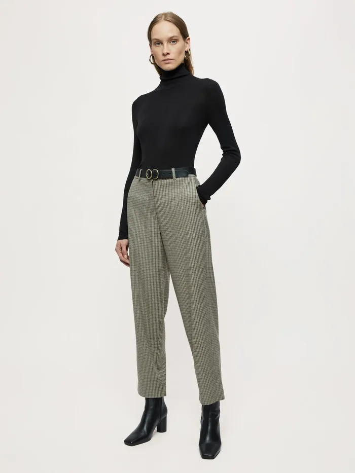 Jigsaw Trousers Women Nevis Check Trouser Cream