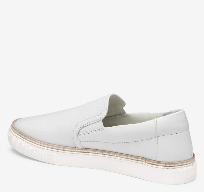 Johnston and Murphy Callie DoubleGore SlipOn White Glove Leather Women Mules and Loafers