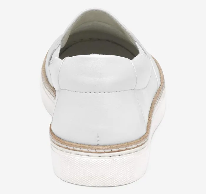 Johnston and Murphy Callie DoubleGore SlipOn White Glove Leather Women Mules and Loafers