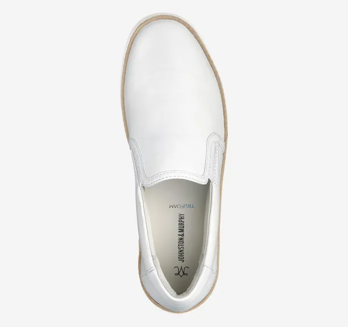 Johnston and Murphy Callie DoubleGore SlipOn White Glove Leather Women Mules and Loafers