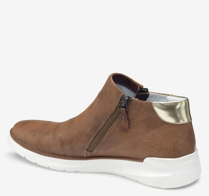 Johnston and Murphy Emery Zip Bootie Cognac Italian Washed Sheepskin Women Boots and Booties