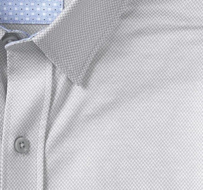 Johnston and Murphy XC Flex Stretch LongSleeve Shirt Gray Chevron Men Shirts