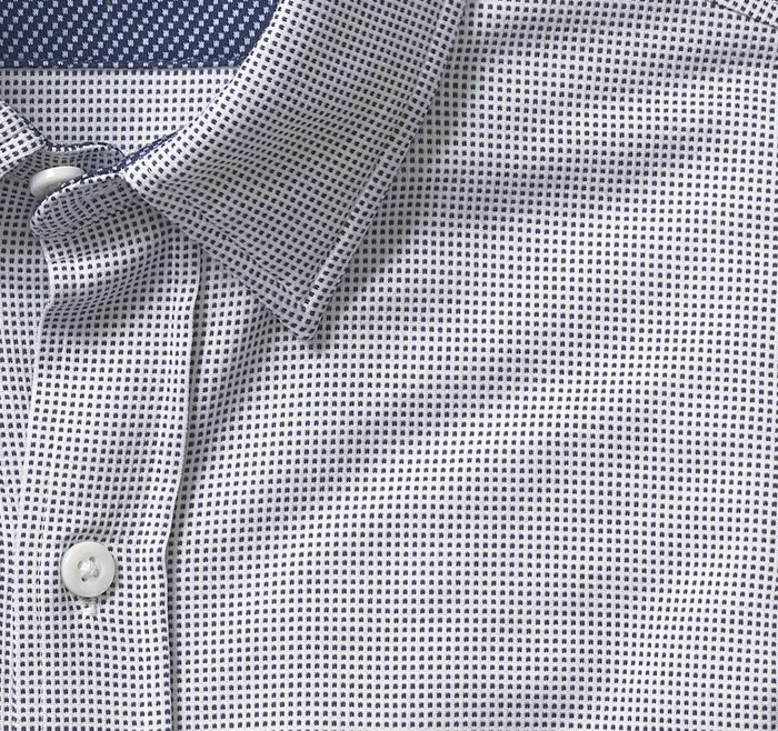 Johnston and Murphy XC Flex Stretch LongSleeve Shirt Navy Micro Dot Men Shirts
