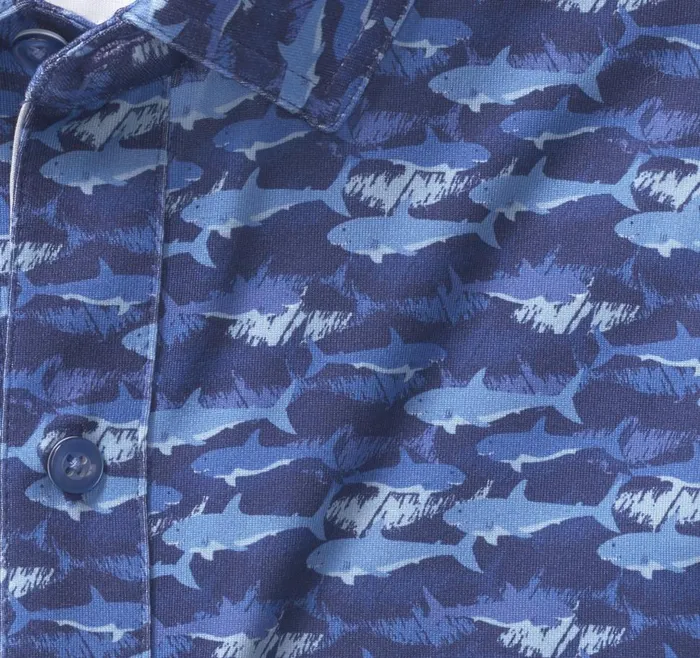 Johnston and Murphy XC4 Performance Shirt Navy Shark Men ShortSleeve Shirts