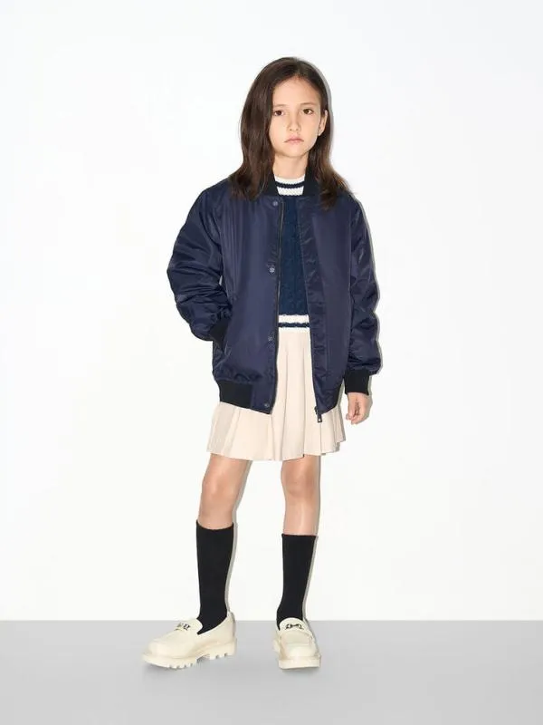 Kids Girls039 Metallic Accent Chunky Loafers 8211 Chalk CHARLES and KEITH Shoes