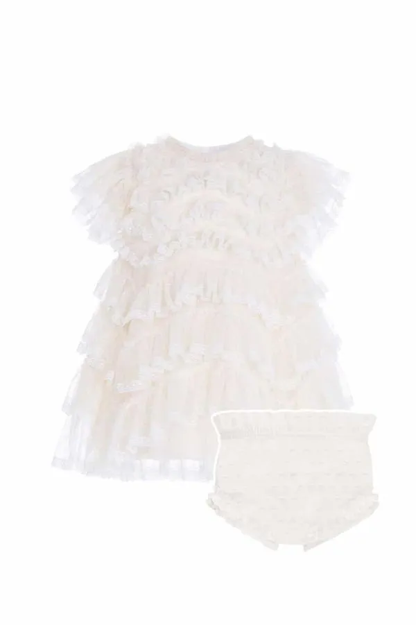 KIDS Needle and Thread Libby Lace Baby Dress Champagne