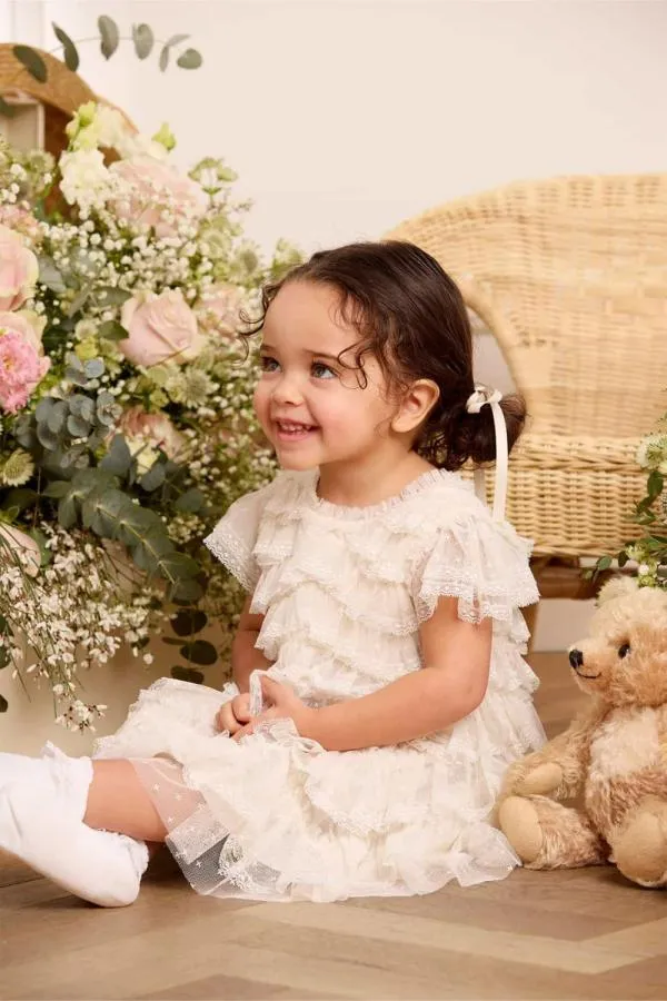 KIDS Needle and Thread Libby Lace Baby Dress Champagne