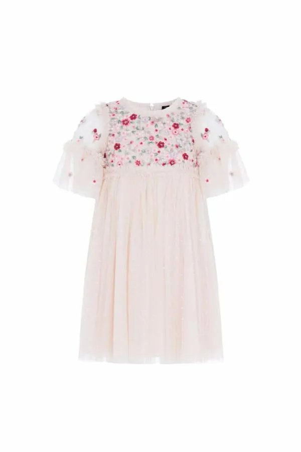 KIDS Needle and Thread Lunaria Wreath Bodice Kids Dress Beige KIDS Needle and Thread Lunaria Wreath Bodice Kids Dress Beige