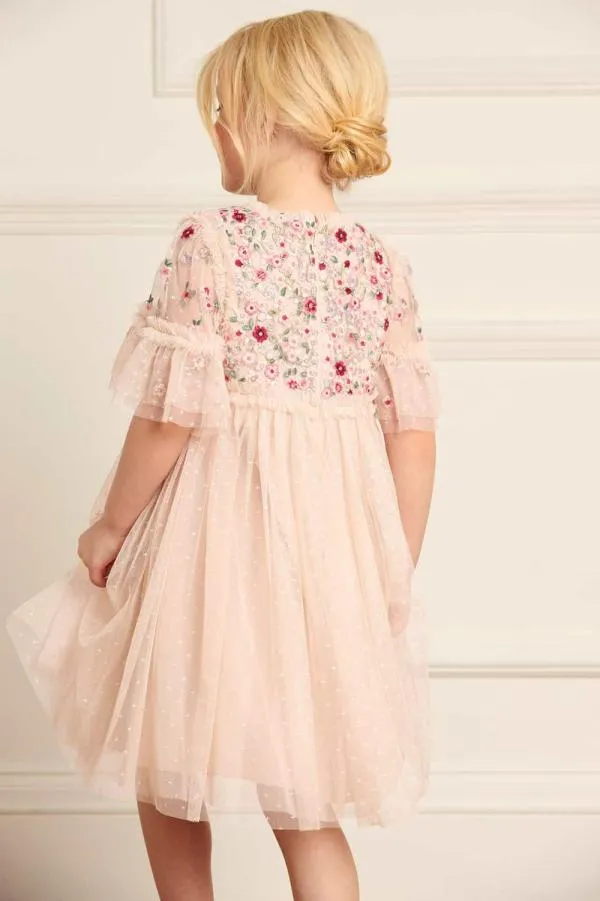 KIDS Needle and Thread Lunaria Wreath Bodice Kids Dress Beige KIDS Needle and Thread Lunaria Wreath Bodice Kids Dress Beige