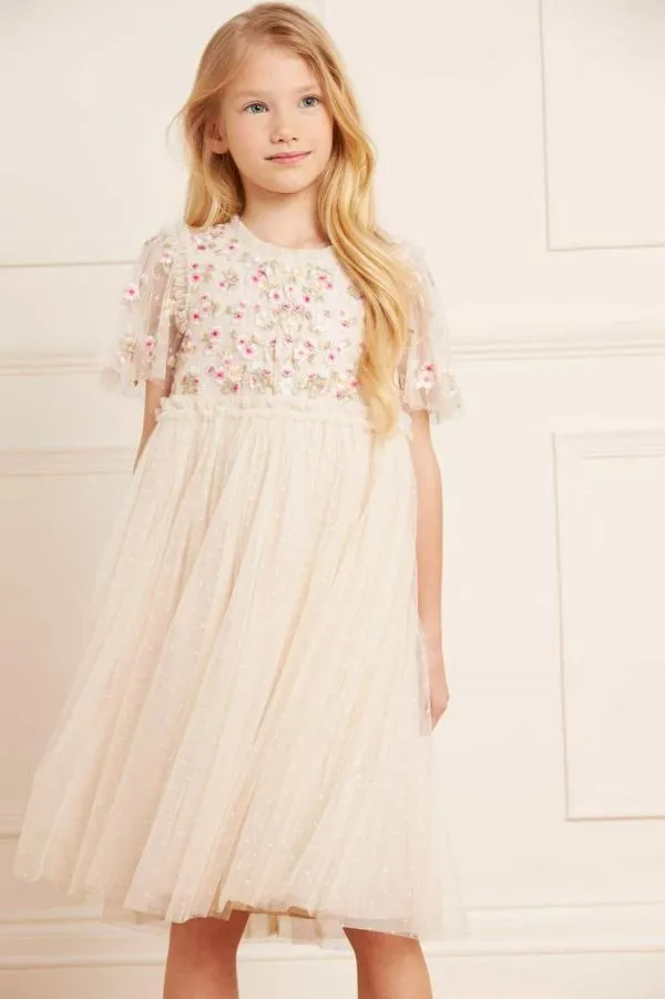 KIDS Needle and Thread Wildflower Ditsy Bodice Kids Dress Champagne