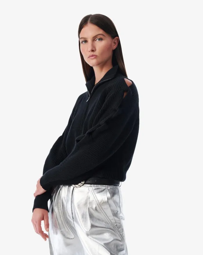 Knits Women IRO KACY SWEATER WITH CUTOUTS AND PUFFED SLEEVES