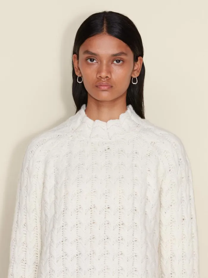 Knitwear Women Holzweiler Cara Cable Crew Ecru