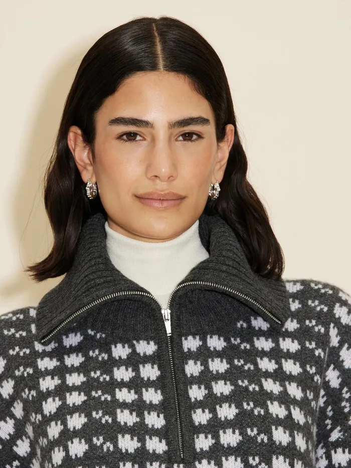 Knitwear Women Holzweiler Cass Knit Sweater Dk Grey Mix