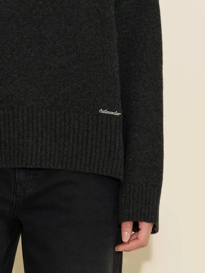 Knitwear Women Holzweiler W Lambswool Knit Turtle Dk Grey