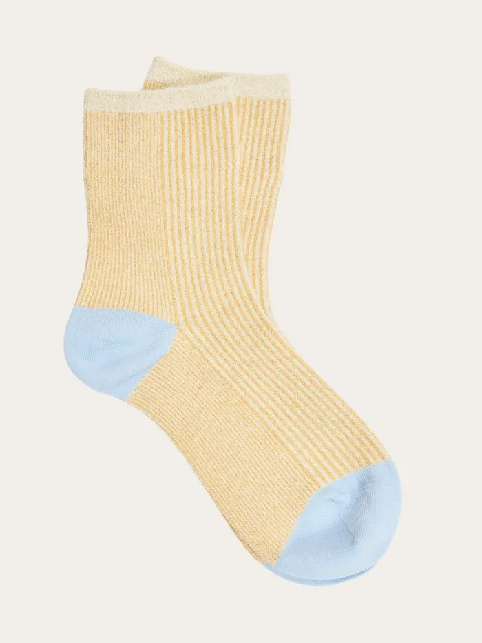KnowledgeCotton Apparel Accessories Single Pack Colorblock Rib Socks Impala 8211 Women