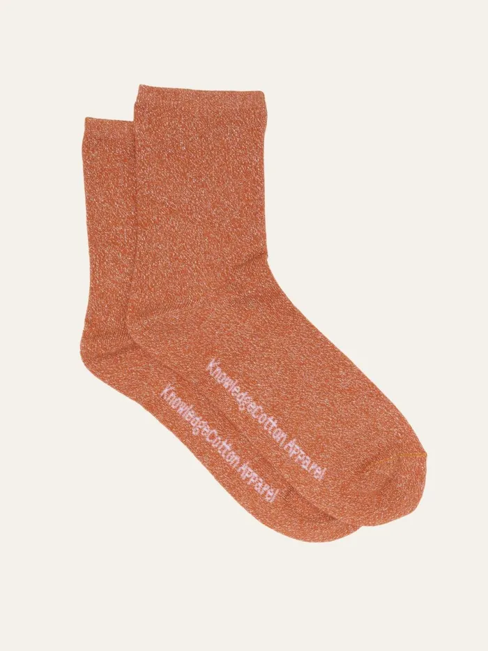 KnowledgeCotton Apparel Accessories Single Pack Glitter Socks Autumn Leaf 8211 Women