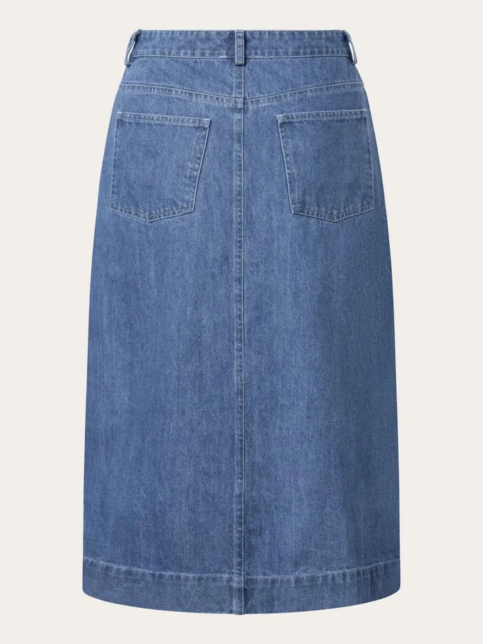 KnowledgeCotton Apparel Dresses And Skirts Denim Midi Length Skirt Vintage Indigo 8211 Women KnowledgeCotton Apparel Dresses And Skirts Denim Midi Length Skirt Vintage Indigo 8211 Women