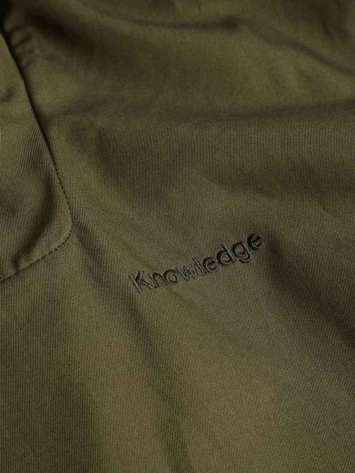 KnowledgeCotton Apparel Jackets And Vests Organic Cotton Canvas Anorak Jacket GOTSVegan Burned Olive 8211 Men