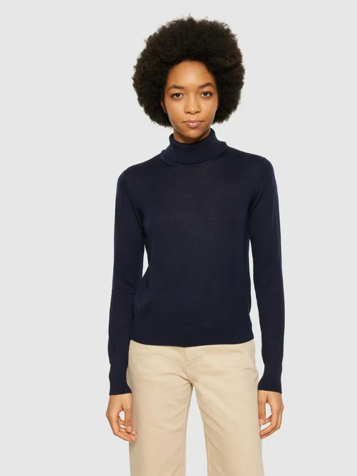 KnowledgeCotton Apparel Knits Fine Merino Roll Neck Rws 8211 Women