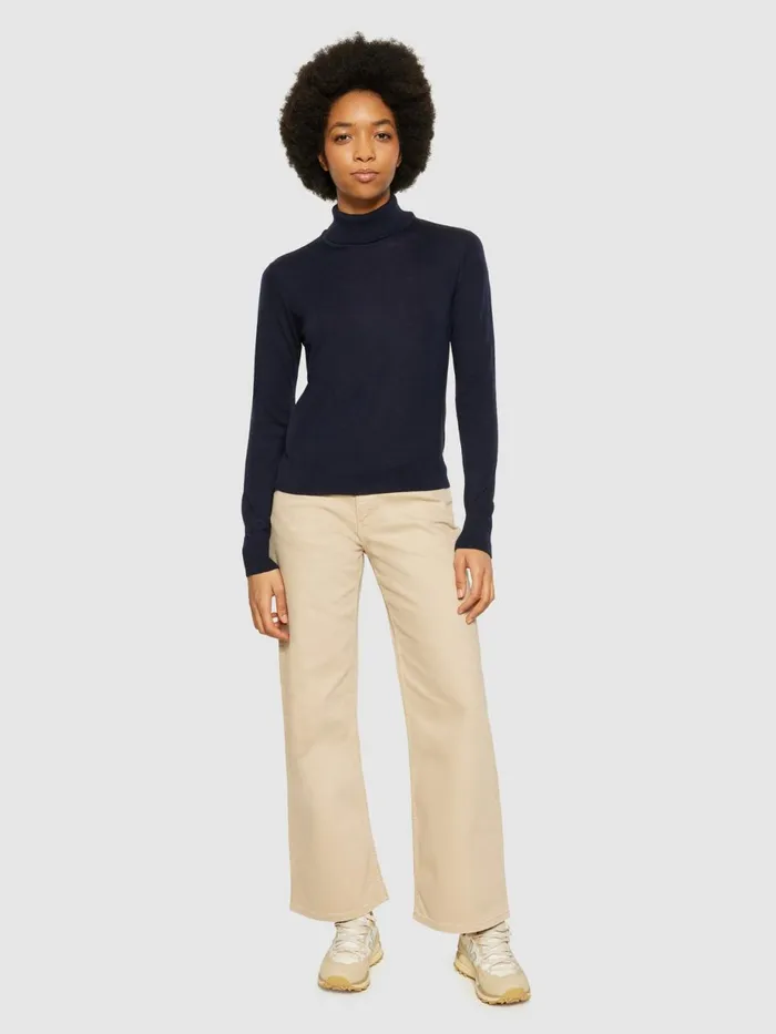 KnowledgeCotton Apparel Knits Fine Merino Roll Neck Rws 8211 Women