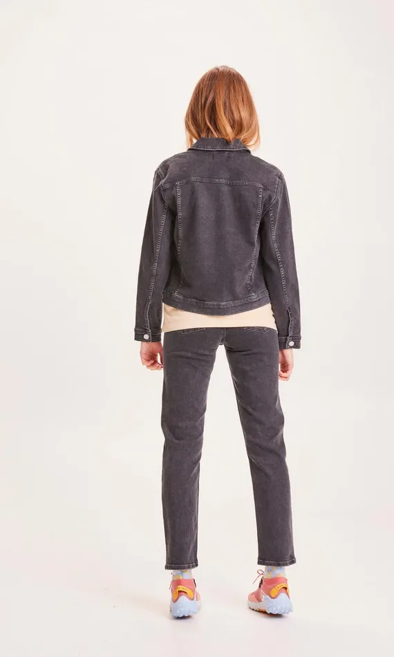 KnowledgeCotton Apparel Overshirts HANA Rinse Black Denim Jacket Rinse Black 8211 Women