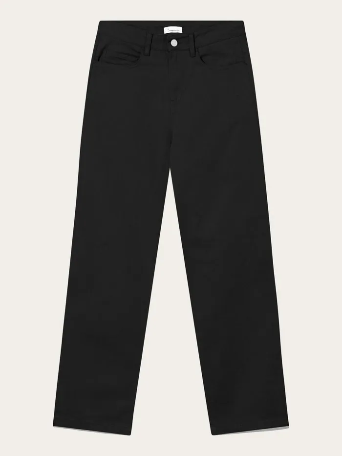 KnowledgeCotton Apparel Pants CHLOE Barrel Highrise Twill 5pocket Pants Black Jet 8211 Women