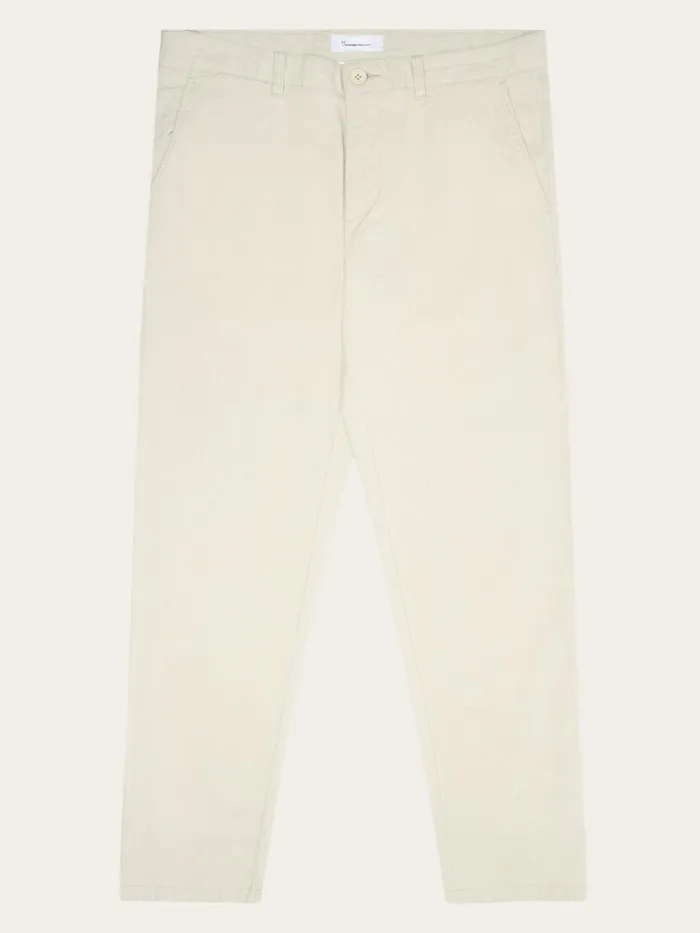 KnowledgeCotton Apparel Pants CHUCK Regular Flannel Chino Pants Light Feather Gray 8211 Men