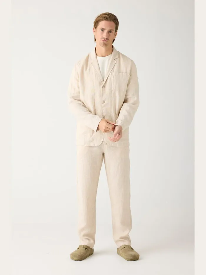 KnowledgeCotton Apparel Pants CHUCK Regular Linen Pants Gotsvegan 8211 Men