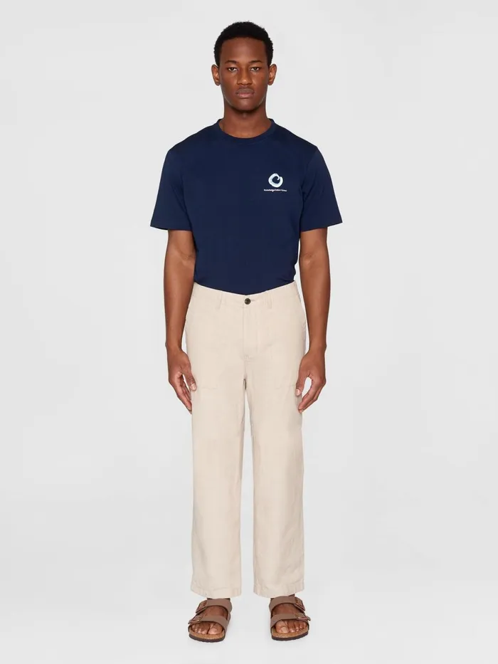 KnowledgeCotton Apparel Pants FLINT Wide Slub Yarn Pants Gotsvegan 8211 Men
