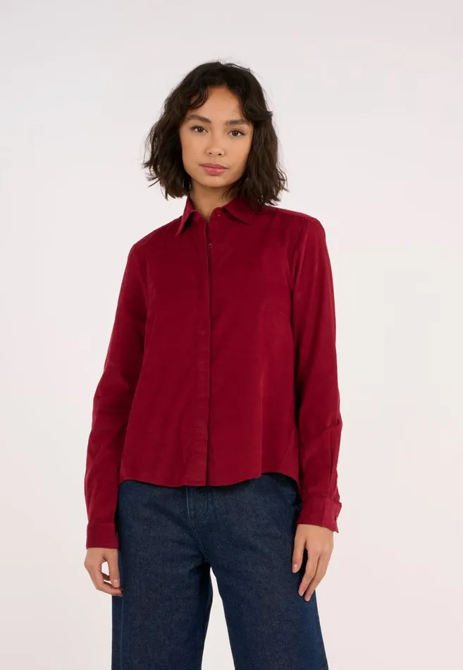 KnowledgeCotton Apparel Shirts Ashape Corduroy Shirt Rhubarb 8211 Women