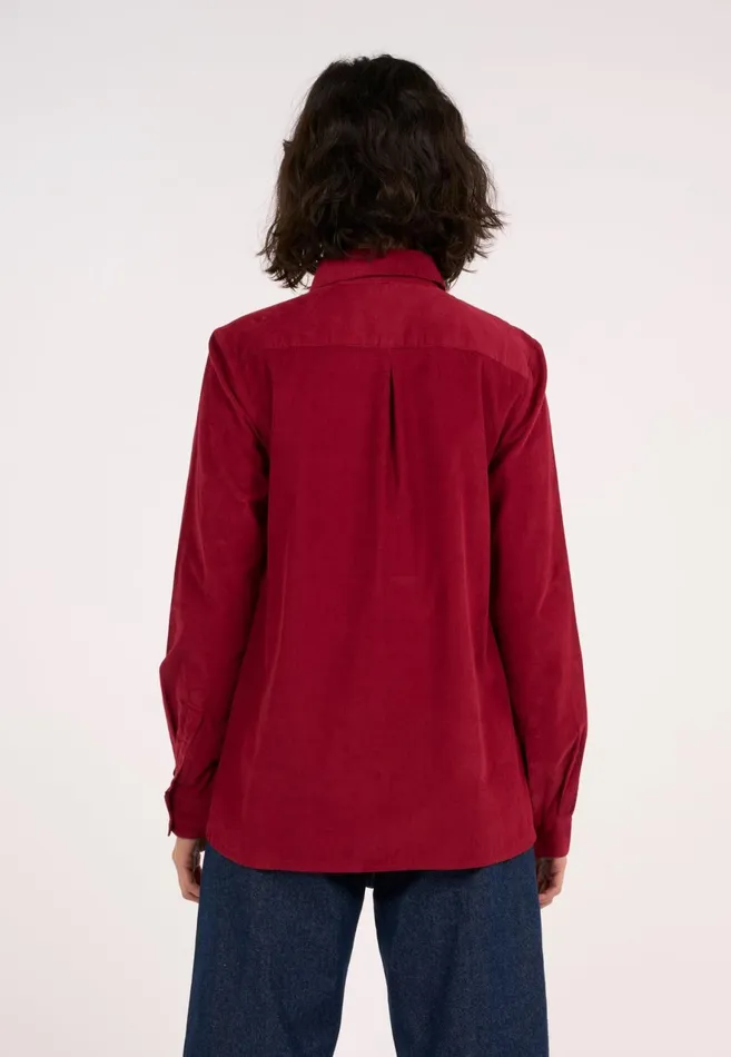 KnowledgeCotton Apparel Shirts Ashape Corduroy Shirt Rhubarb 8211 Women