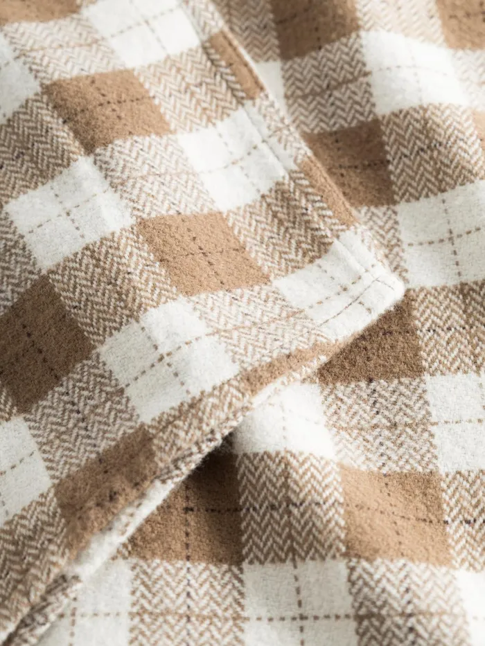 KnowledgeCotton Apparel Shirts Loose Fit Checkered Shirt Beige Check 8211 Men