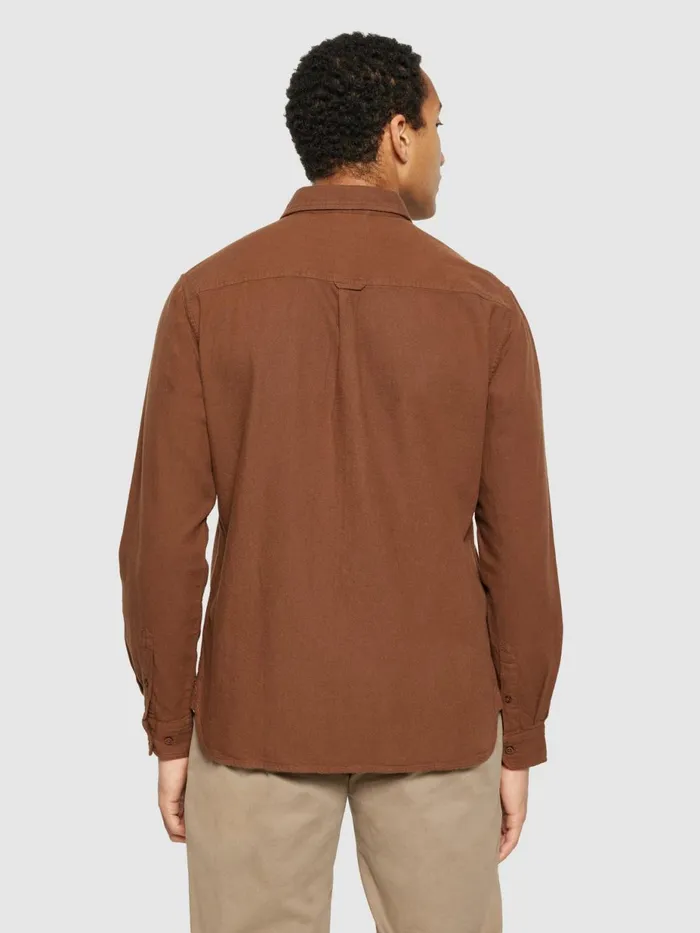 KnowledgeCotton Apparel Shirts Organic Cotton Flannel Shirt GOTS Dachshund 8211 Men