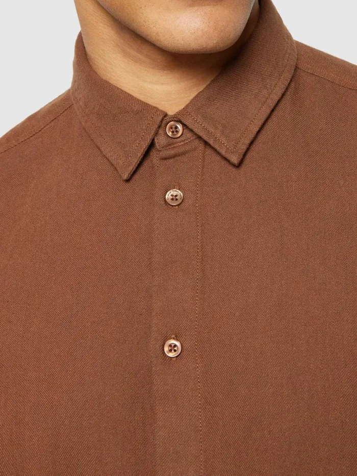 KnowledgeCotton Apparel Shirts Organic Cotton Flannel Shirt GOTS Dachshund 8211 Men