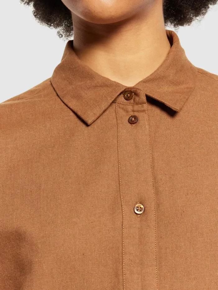 KnowledgeCotton Apparel Shirts Organic Cotton Flannel Shirt GOTS Dachshund 8211 Women