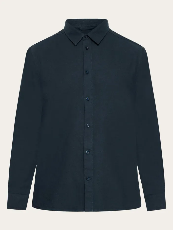 KnowledgeCotton Apparel Shirts Organic Cotton Flannel Shirt GOTS Total Eclipse 8211 Men
